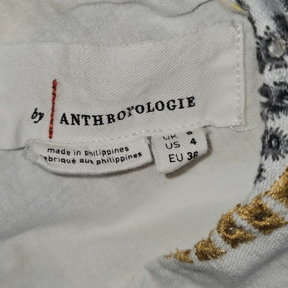 Anthropologie 2-Piece Shirt And Skirt Set Size 4